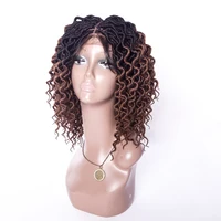 

16inch faux loc hand made crochet twist dreadlocks ombre synthetic braid lace front wig for women
