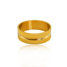 Minimalisme Vintage Mode Punk Rock Hipster Dominateur Plaqu&eacute; Or Anneau Cr&eacute;atif Version Large Discoth&egrave;que Texture Anneaux Pour Hommes