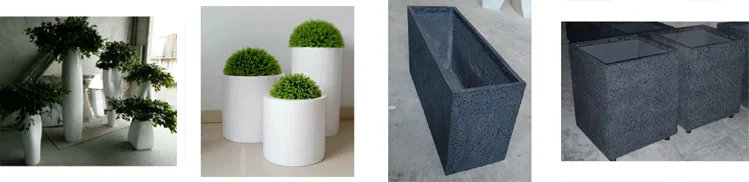 High quality fiberglass flower planter pot mold, decorative large dark grey color stone flower vase