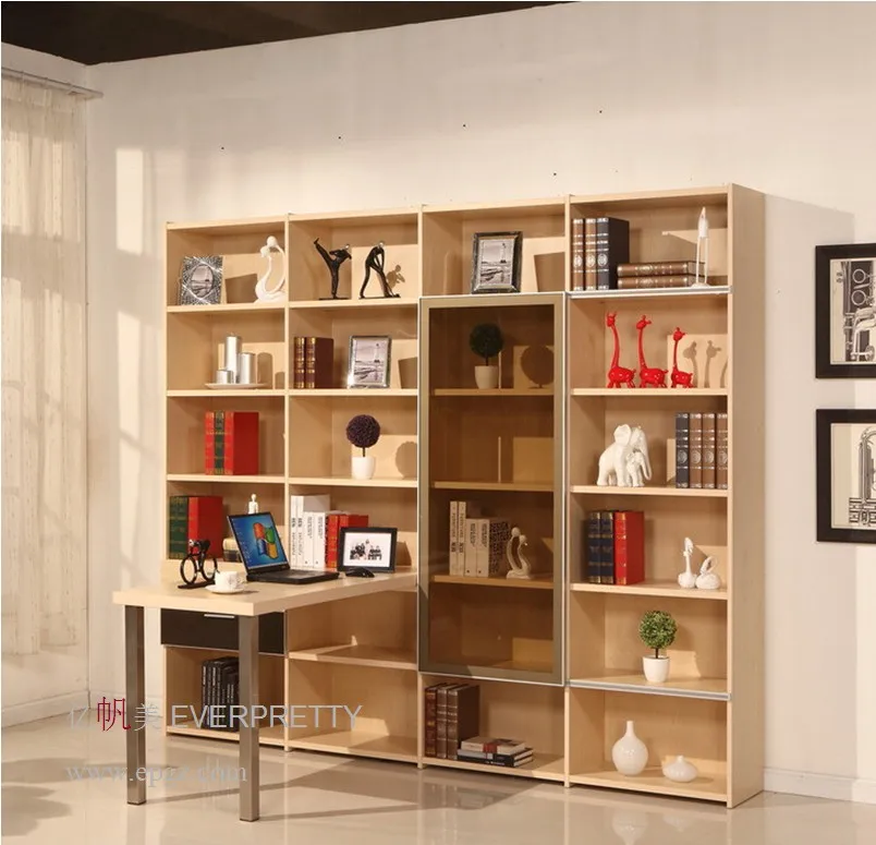 High Quality Modern Simple Bookcase With Study Table Set Design