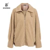OEM 2019 Newest Warm Winter Lamb Woolen Leather Patchwork Oversized Women Jackets