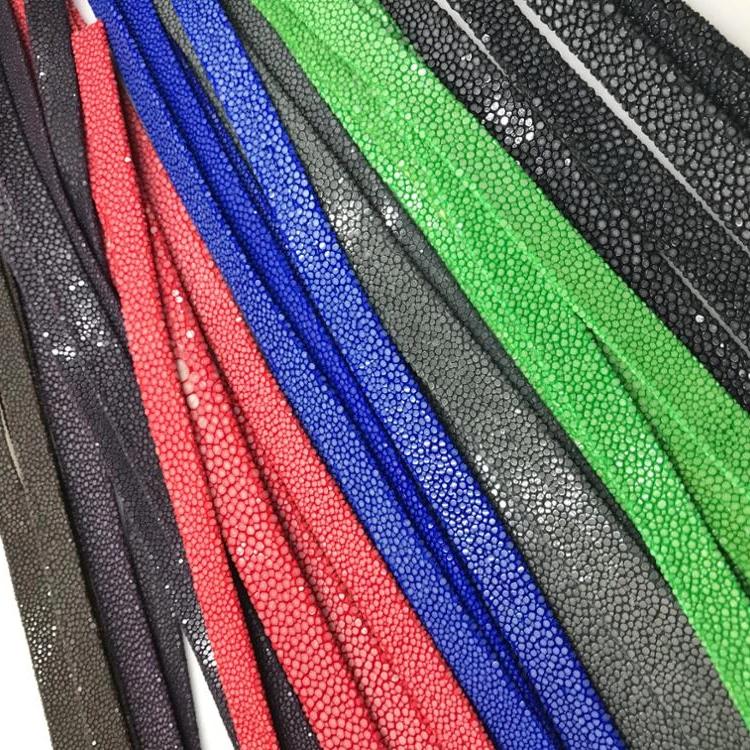 

Custom Luxury Real Stingray Flat Double-faced Leather Cord Jewelry Components for Luxury Brand Jewelry