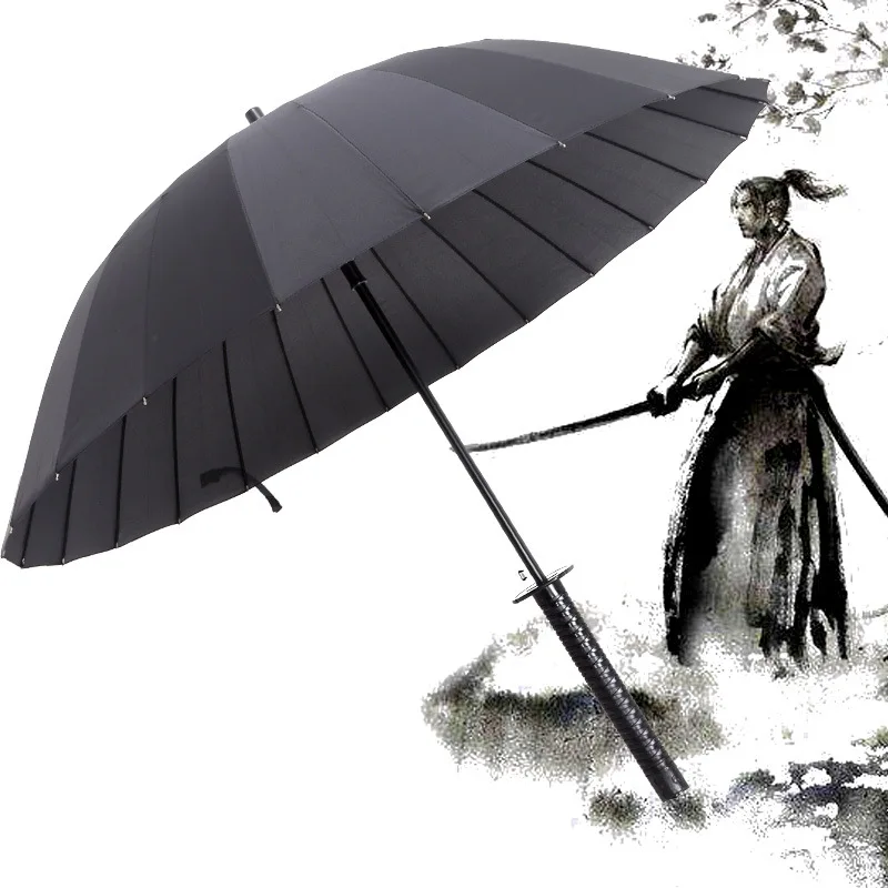 

16k 18k 24k 190t Automatic Long Handle Male And Female Straight Swords Japanese Samurai Advertising Anime Umbrella