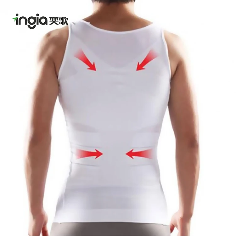 

Mens Compression Body Shaper Slimming Vest Tank Top Shir for Men, Black, white