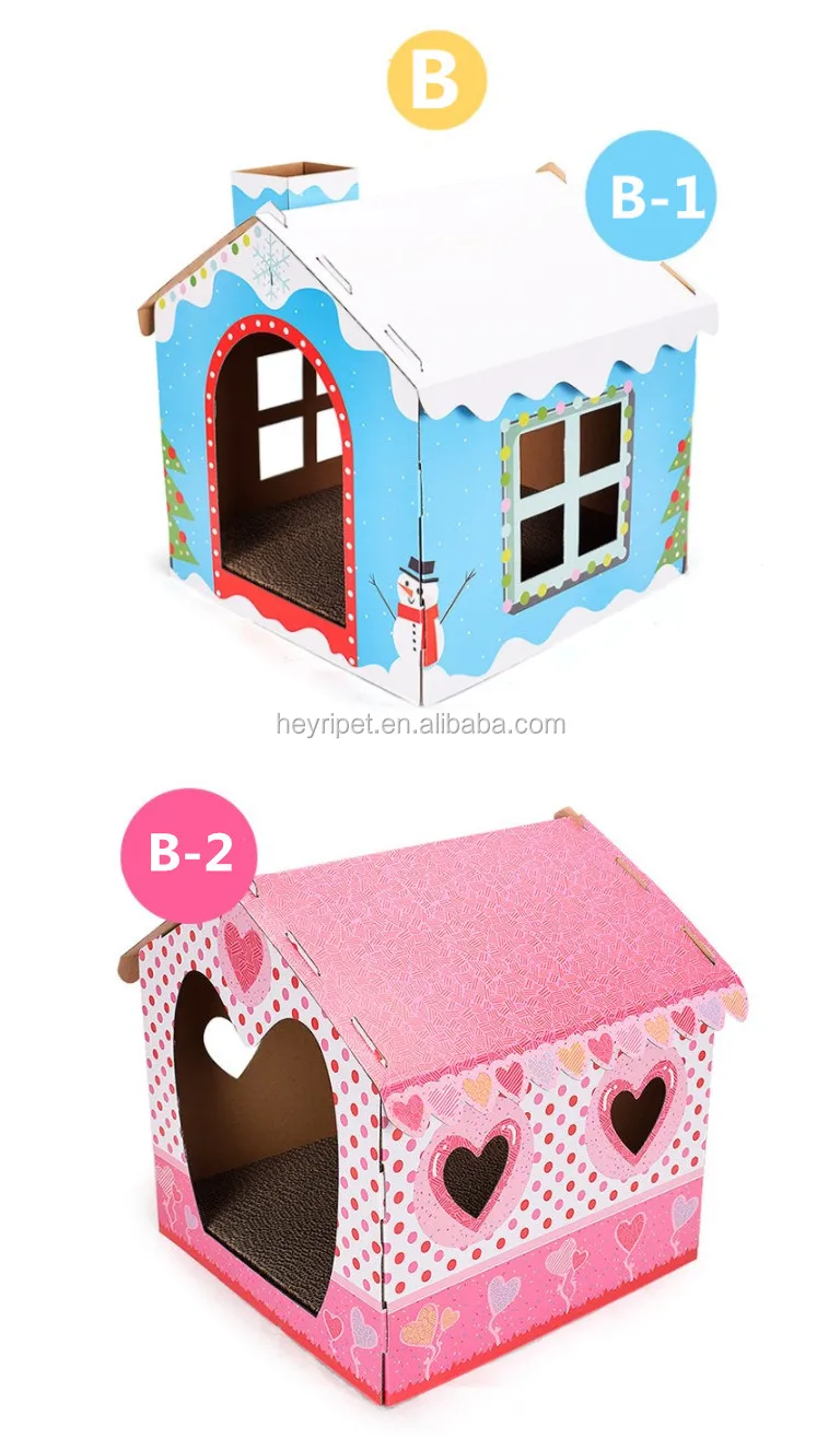 Heyri Pet Creative Design Diy Luxury Corrugated Paper Pet Cat Villa