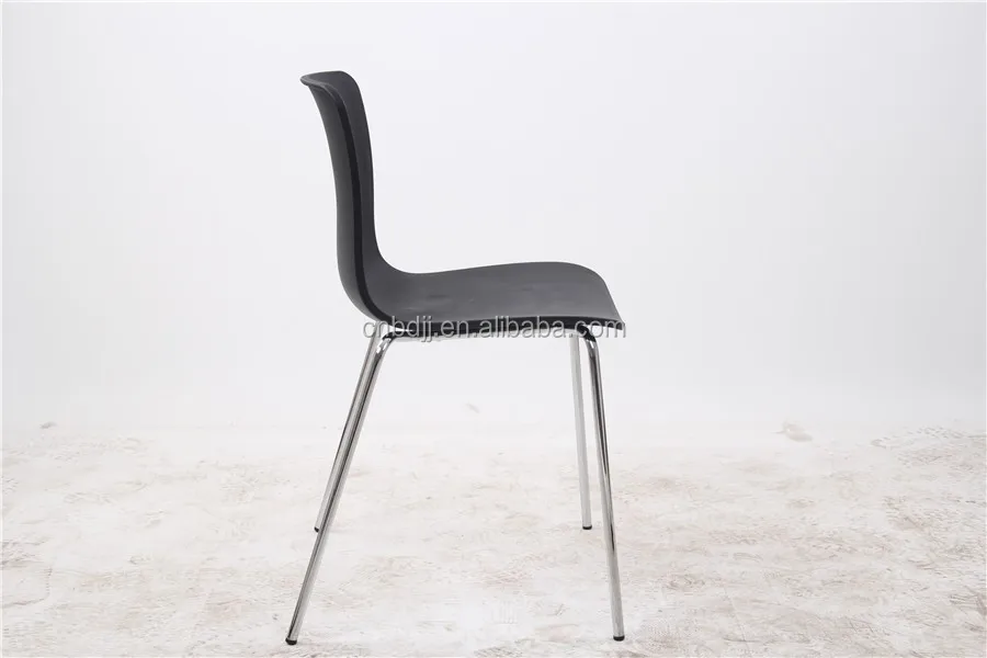 De color barato silla plastico modernas con patas de metal cromado ... Silla sslon acero plastico mofernas