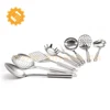 7 Pcs Chef Emboss Ceramic Kitchen Spice Jars Tool Ware Set With Wooden Stand
