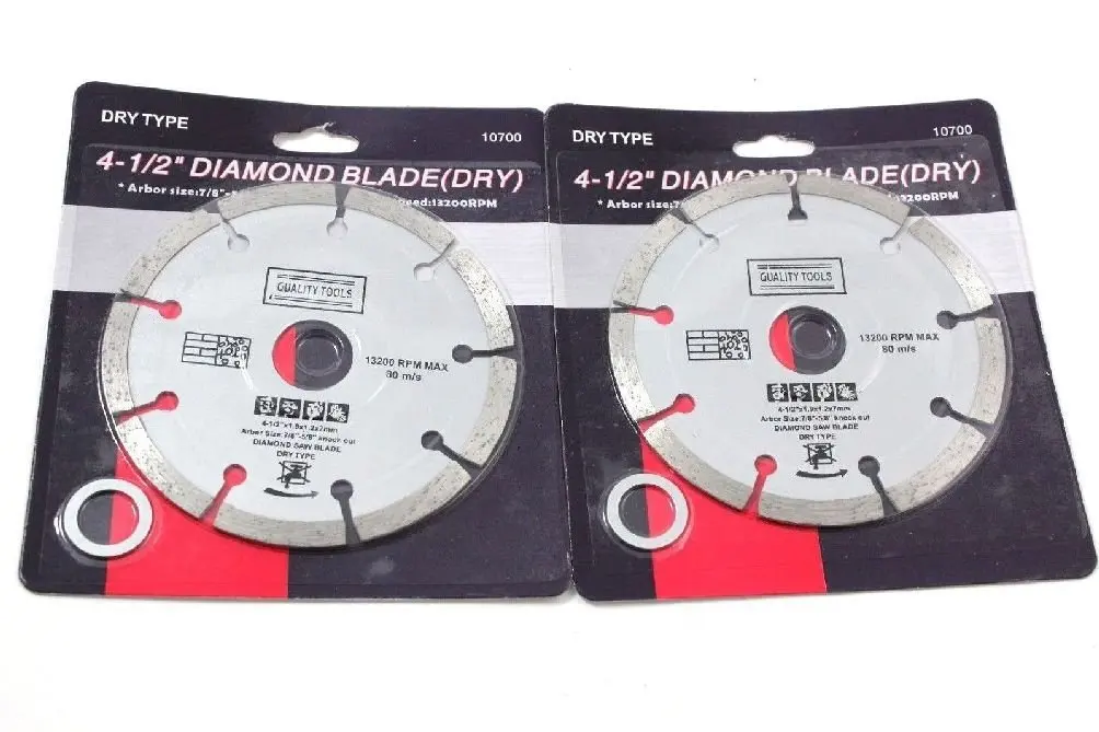 2   4-1/2" DIAMOND CUTTING BLADES DRY TYPE 4 ANGLE GRINDERS /CIRCULAR SAWS 10700