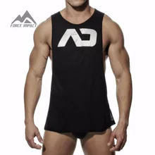 2015 New Men’s Vivid Gym Tank Tops Low Cut Armholes Vest Sexy Men’s Tank Man Muscle Man’s Fitness Sport Suit AD51 on Sale