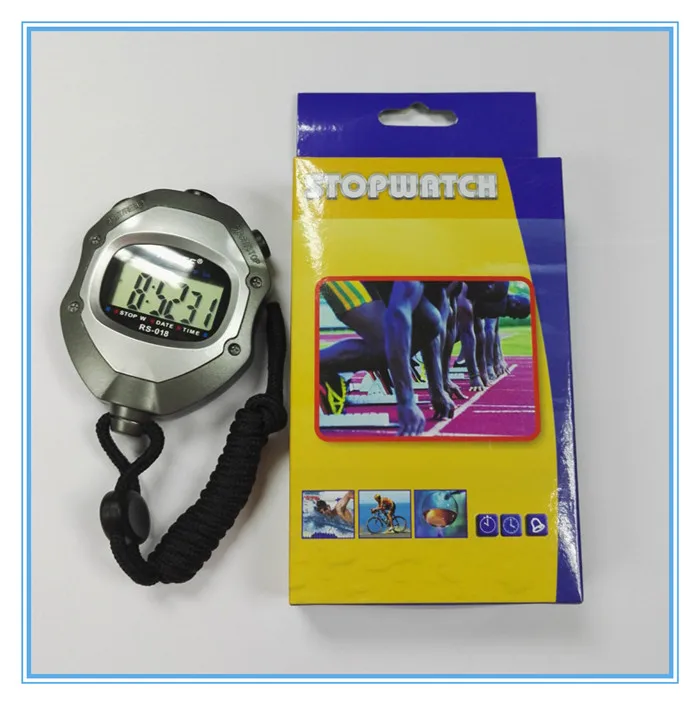 High Accuracy 0.01 1/100 Second Minimum Unit Silver Digital Stopwatch