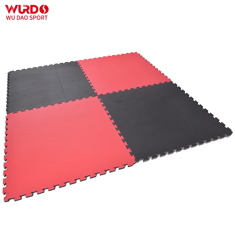 

Wholesale jigsaw gym training taekwondo martial arts interlocking floor mat, Red/black/yellow/blue/as your requirement