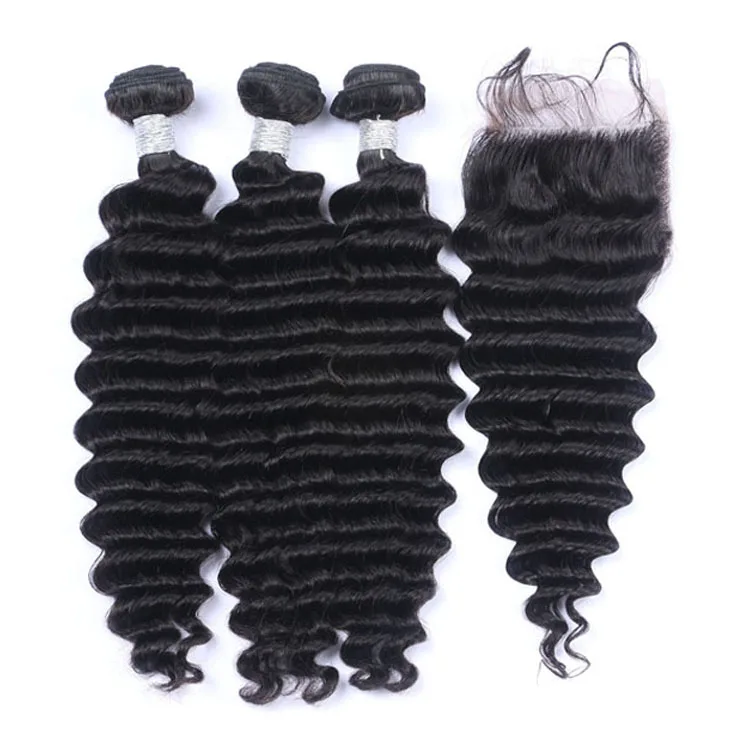 

100% Unprocessed Brazilian Virgin human Hair deep wave latest hair weaves in China