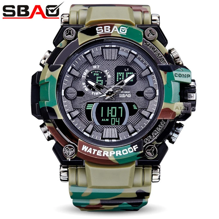 

SBAO S-8013 Camouflage Army Military Watch Men Luxury Electronic Led Digital Sport Watches For Male Clock Relogio Masculino
