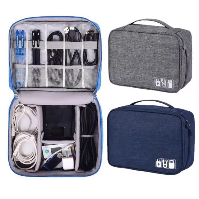 

Factory New Custom Double Layers Travel Gadget Organizer Electronics Accessories Carry Bag waterproof Digital Storage Bags, Navy / grey / purple / black / blue / wine / customized