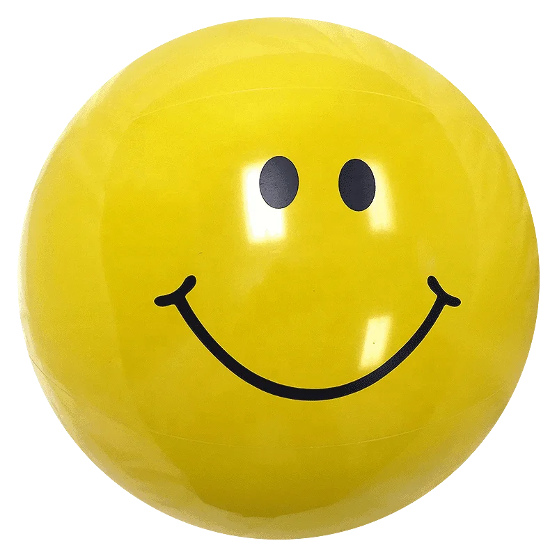 48 Inch Mainan Bola Inflatable PVC Wajah Tersenyum Bola Pantai