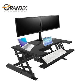 36 Wide Platform Height Adjustable Folding Standing Desk Riser