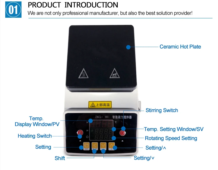 ZNCL-BS Series Lab Digital Magnetic Stirrer Hotplate For Laboratory Apparatus  (maximum heating temperature up to 300C)