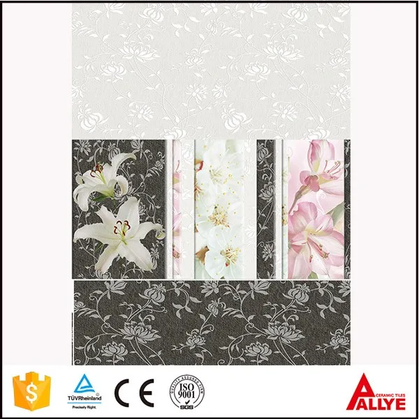 China supplier flower design 250x400mm ceramic wall tile for kitchen room