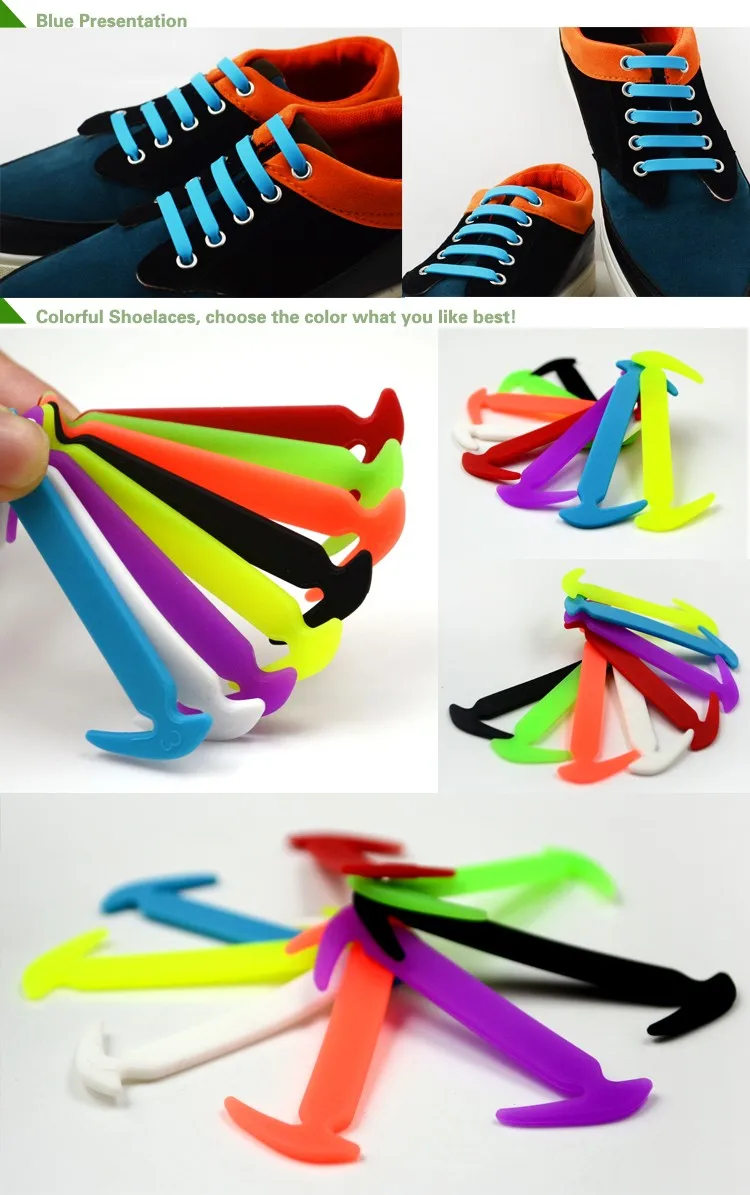 Creative No Tie Shoelace Elastic Vogue Shoestring Elastic No Tie