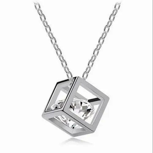 Wholesale Fashion Necklace Cubes Zircon Solid Gold Jewelry, 18k Gold Filled Jewelry
