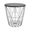 Modern living room furniture hammered metal wire drum coffee table