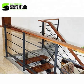 时尚圆木硬木扶手首页木制楼梯扶手