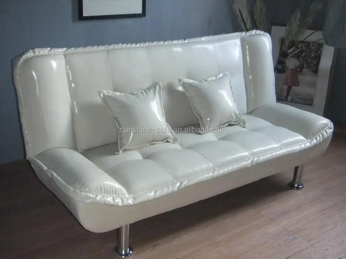 Putih Elegan Tidur Kamar Modern Kulit Lipat Sofa Bed Buy Kulit