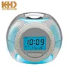 KH-CL020 KING HEIGHT Child Gift Promotional Digital LCD Nature Sound 7 Color Changing Light Alarm Clock