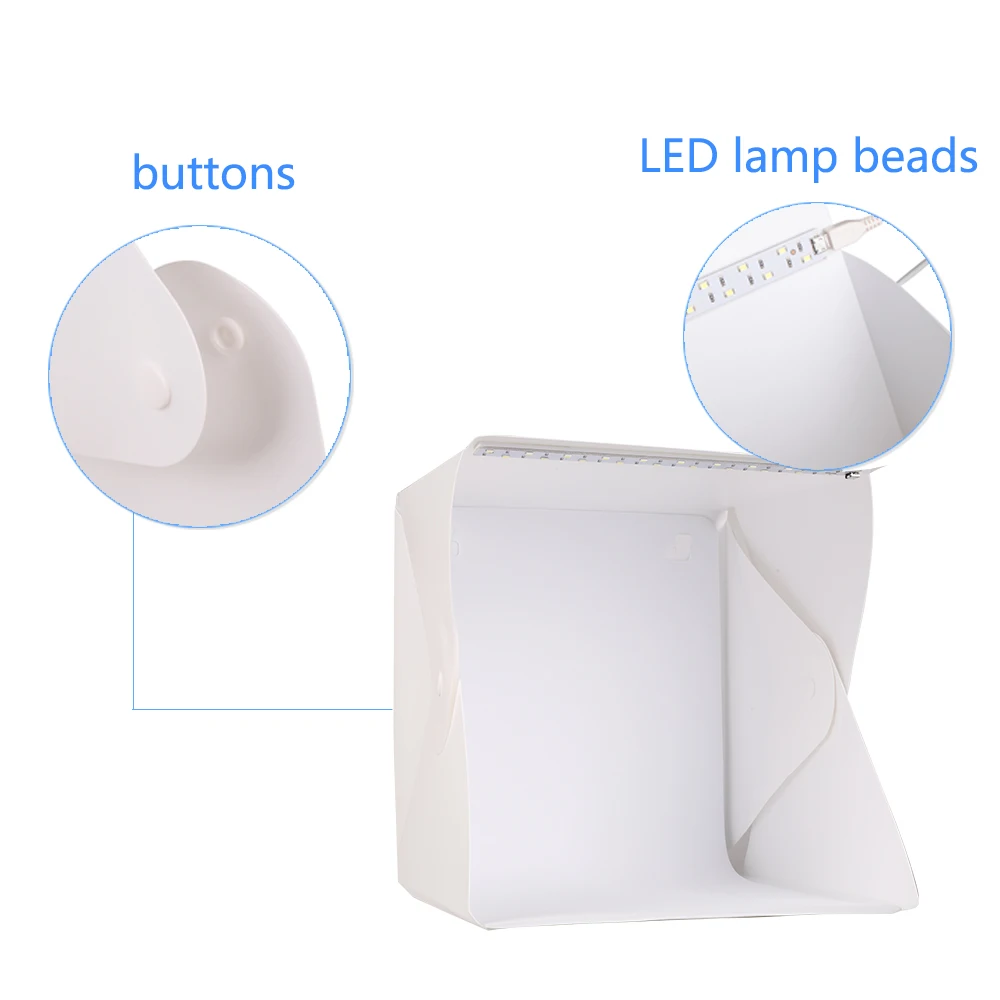 Photography Foldable Mini 20cm Button Type Photo Light Studio Box with