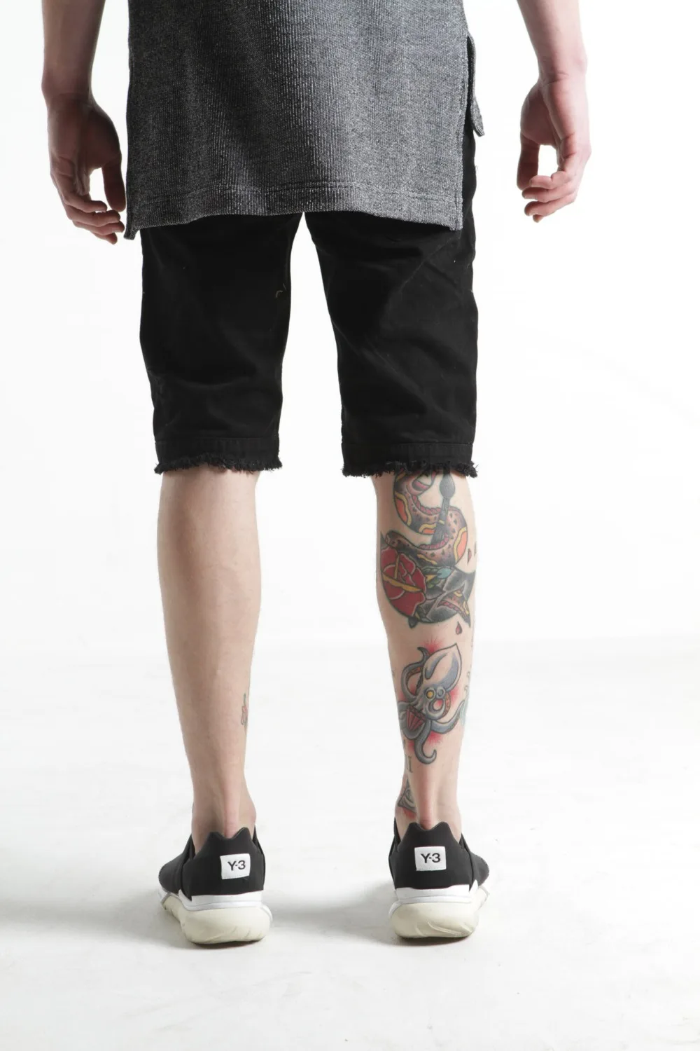 black biker jean shorts