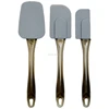 Eco-Friendly 3-Piece Set Securely attached contoured plastic handles with hole Silicone Spatulas