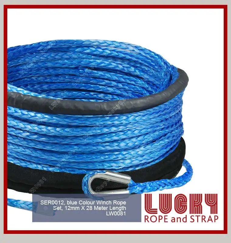 Lw0081 Blue Color Winch Rope Set,12mm X 28m Steel Wire Ropes For Bridge ...