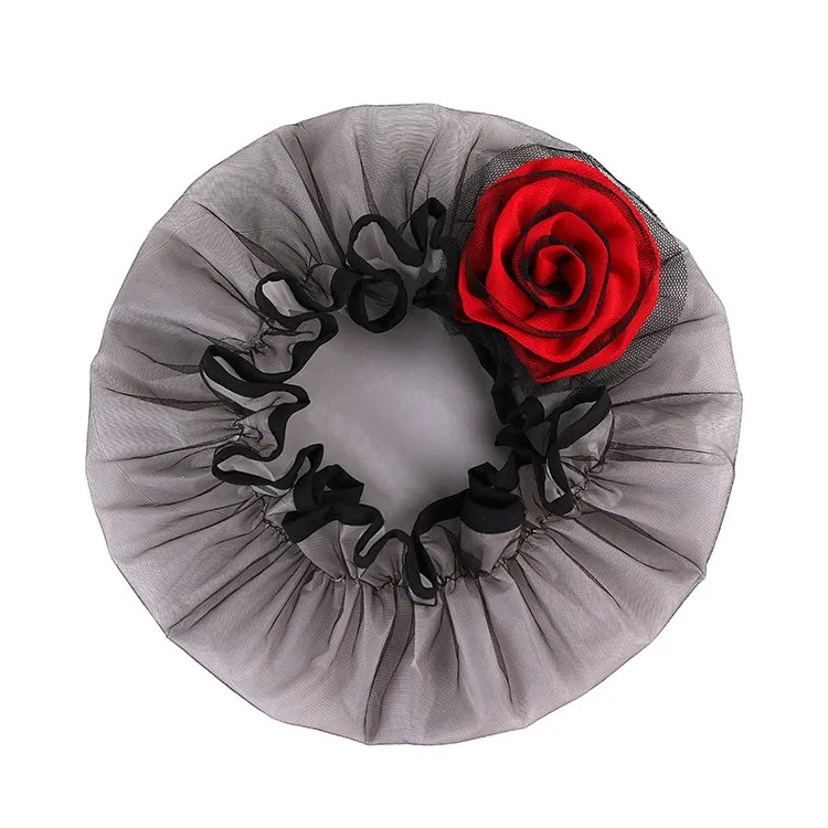 Luxury Flower Black Meash Eva Shower Cap Bath Cap For Women Gift Buy