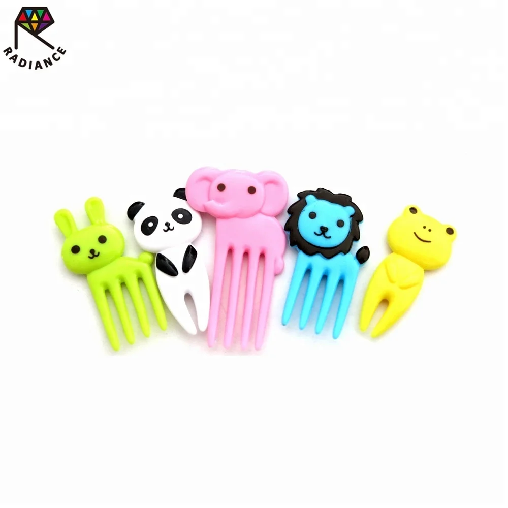 
35 65MM Animal Shaped Plastic Fruit Fork Elephant Food Pick 