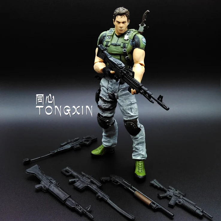 Limited 18cm High Classic Toy Resident Evil 5 chris with Rich accessories action figure Toys