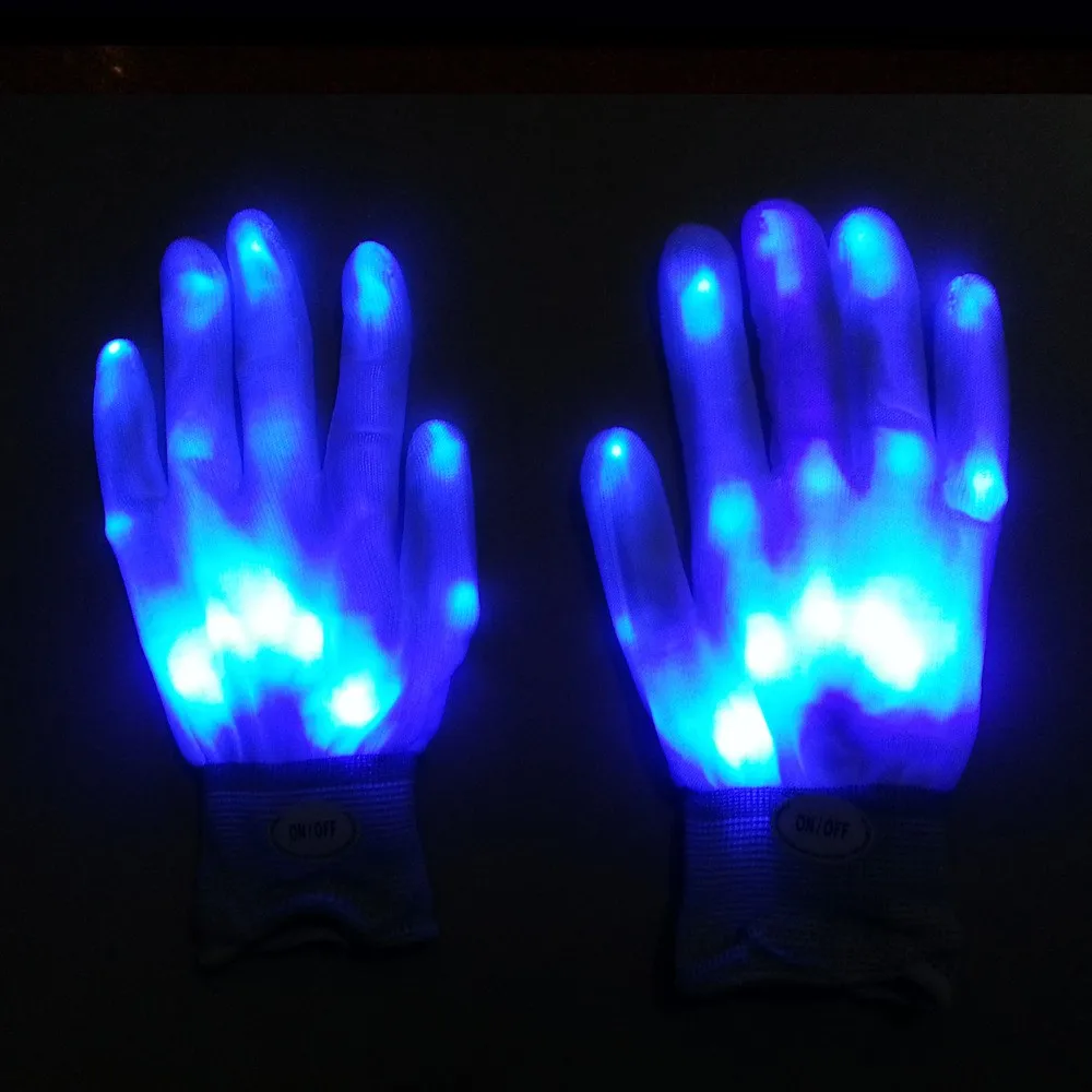 Holiday Gift Optic Fiber Led Flashing Glove Glow In The Dark Gloves
