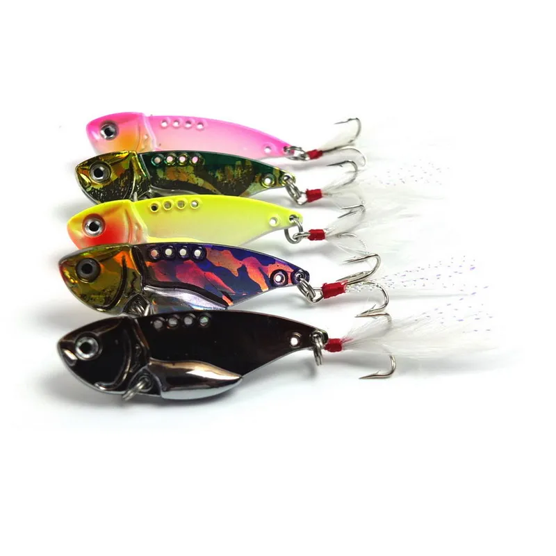 

5Pcs/Pack 5Colors 5.5cm 11g Fishing Tackle 5 Colors Vib Spoon Lures Metal Lure Per Piece Fishing Lure Fishing Bait
