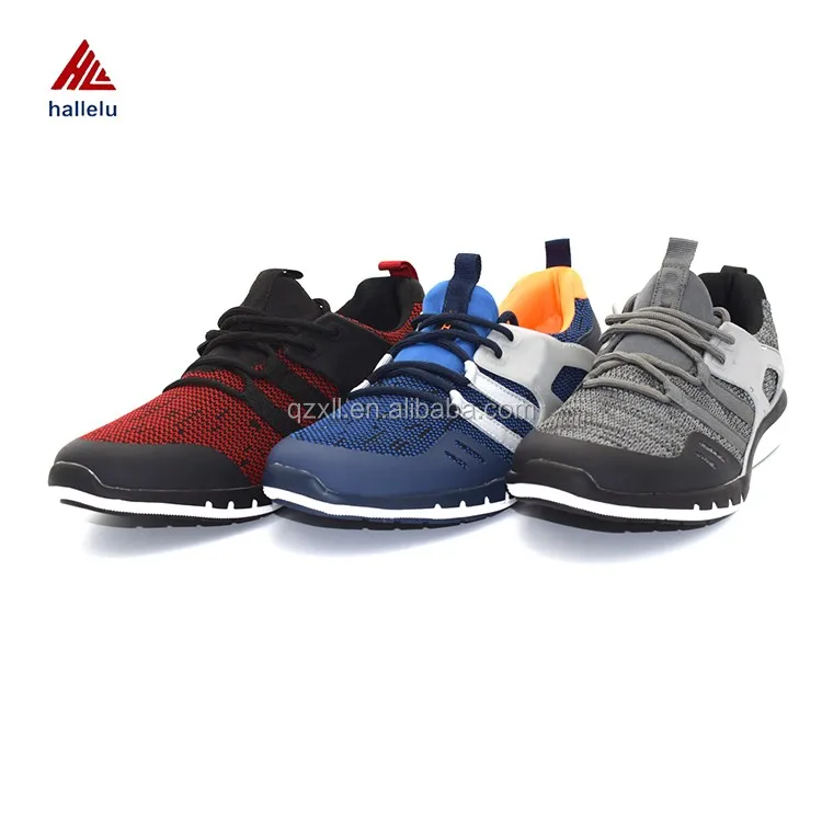 Fly Knit Shoe Uppers For Men Summer Lace Up Breathable Light Flat Slip On Athletic Running Sport Shoes.jpg