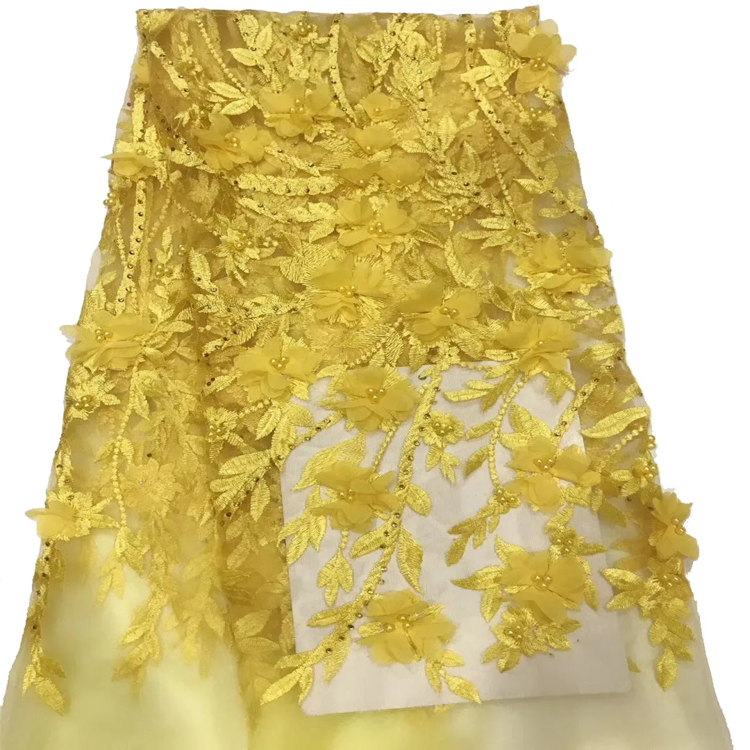 

2019 high quality african tulle french net lace fabric with beads