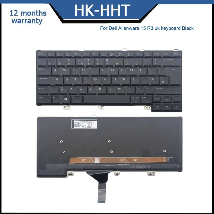 Keyboard UK DELL Alienware 15 R3 0YKY50 Backlit English PK131Q72A15 V155625AK1 