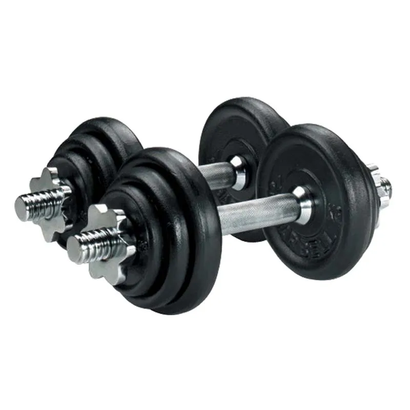 

20kg adjustable black painted cast iron dumbbell set