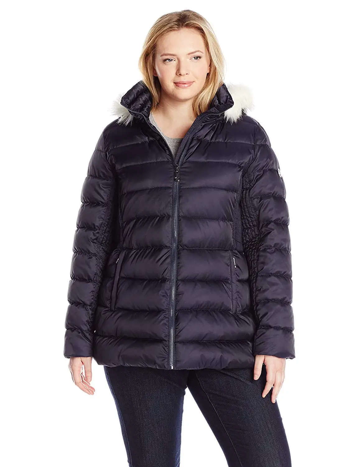 womens plus size puffer coat with fur hood