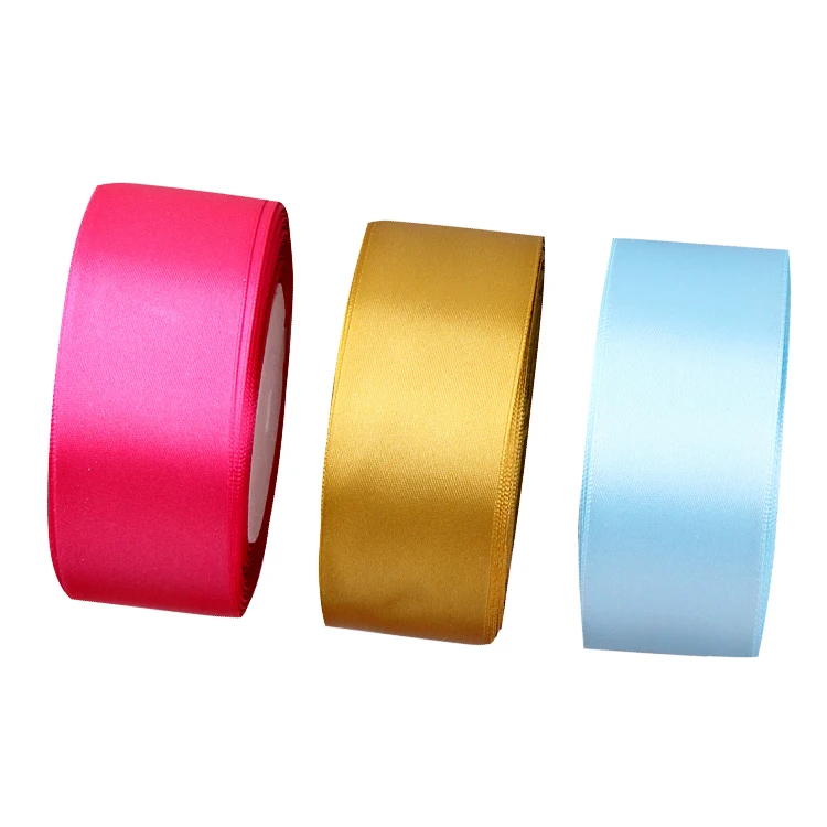 

Wholesale 25yard 2.5cm silk solid color single face polyester satin ribbon, 196 colors