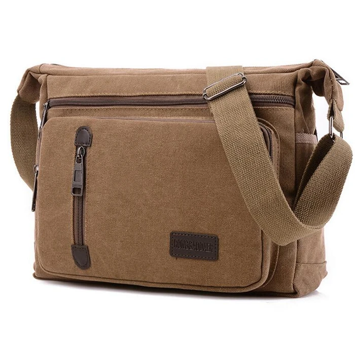 

Hot sale cheap wholesale outdoor korean khaki canvas messenger bag men, Khaki, coffee,black,army green