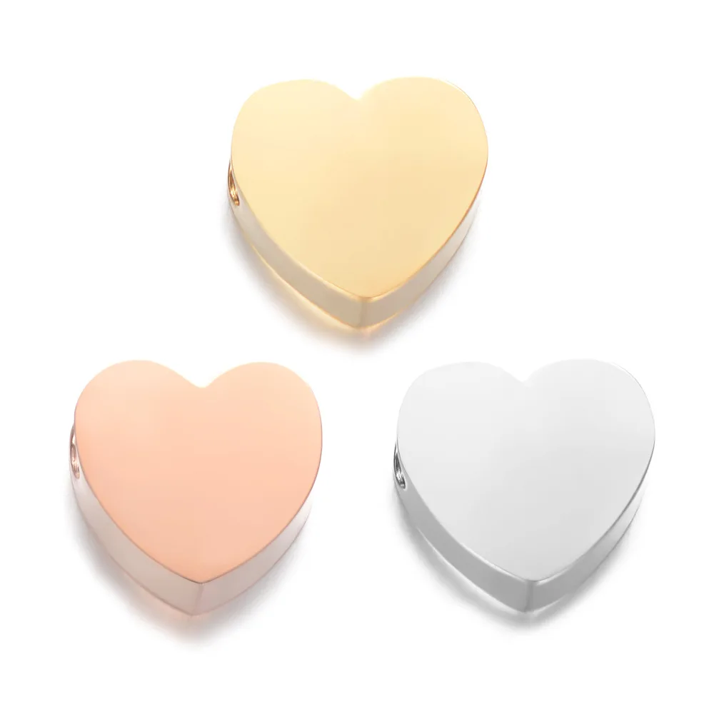

Wholesale Heart design Heart Charms Silver / Gold / Rose gold 316L Stainless steel Heart Charm for Jewelry making
