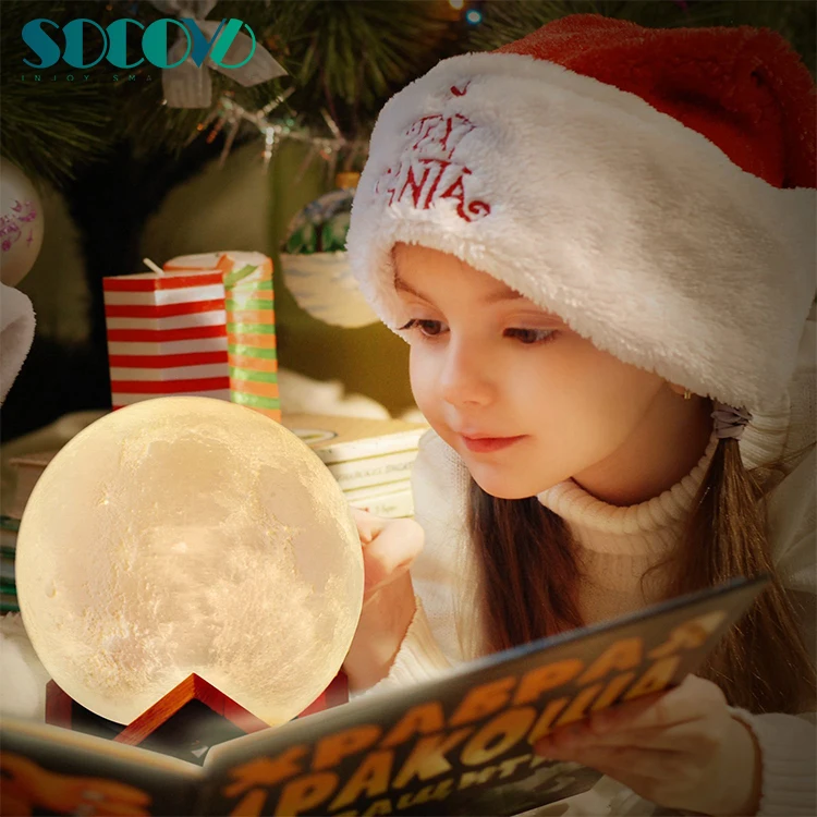 2019 hot selling 3D print Magical Moon LED Night Light Moonlight Desk Lamp USB Rechargeable16&2 colors RGB Moon light lamps