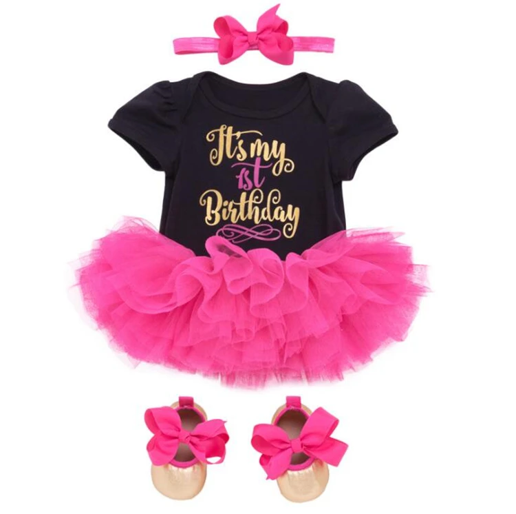 

Newborn Baby Girl Clothes Set Short Sleeve Romper+Headband Shoe 3Pcs Outfits Baby Clothes, As the picture show