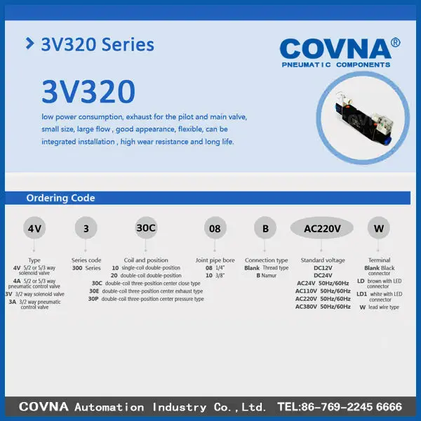 3V320 double eletrical control solenoid valve