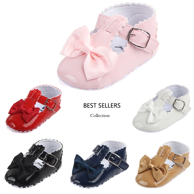 
New Arrival Soft Bright Leather Baby Girl Shoes 