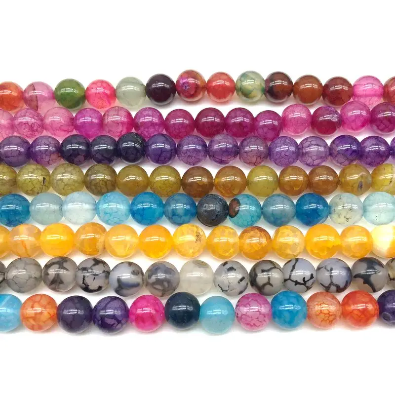 

Natural Stone Strand Beads String Matte Color Agates Round 6 mm  For DIY Jewelry Making Supplies, Colorful